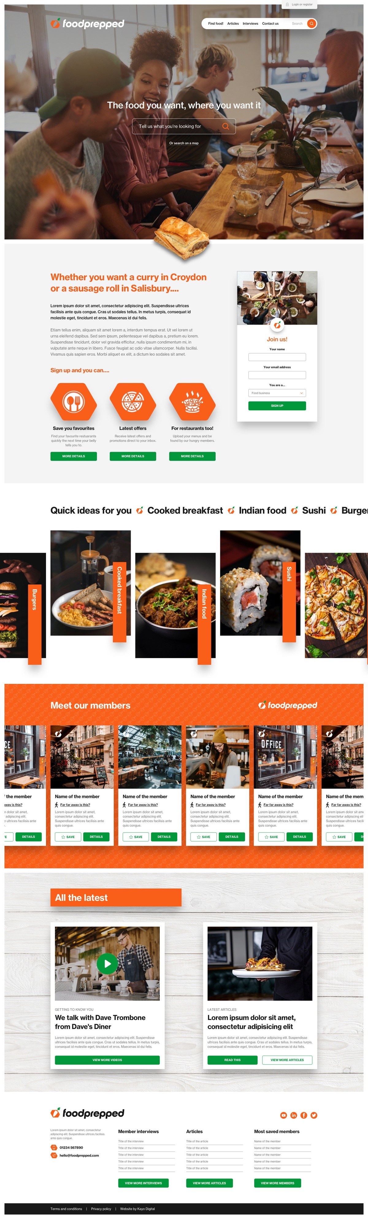 Food directory website