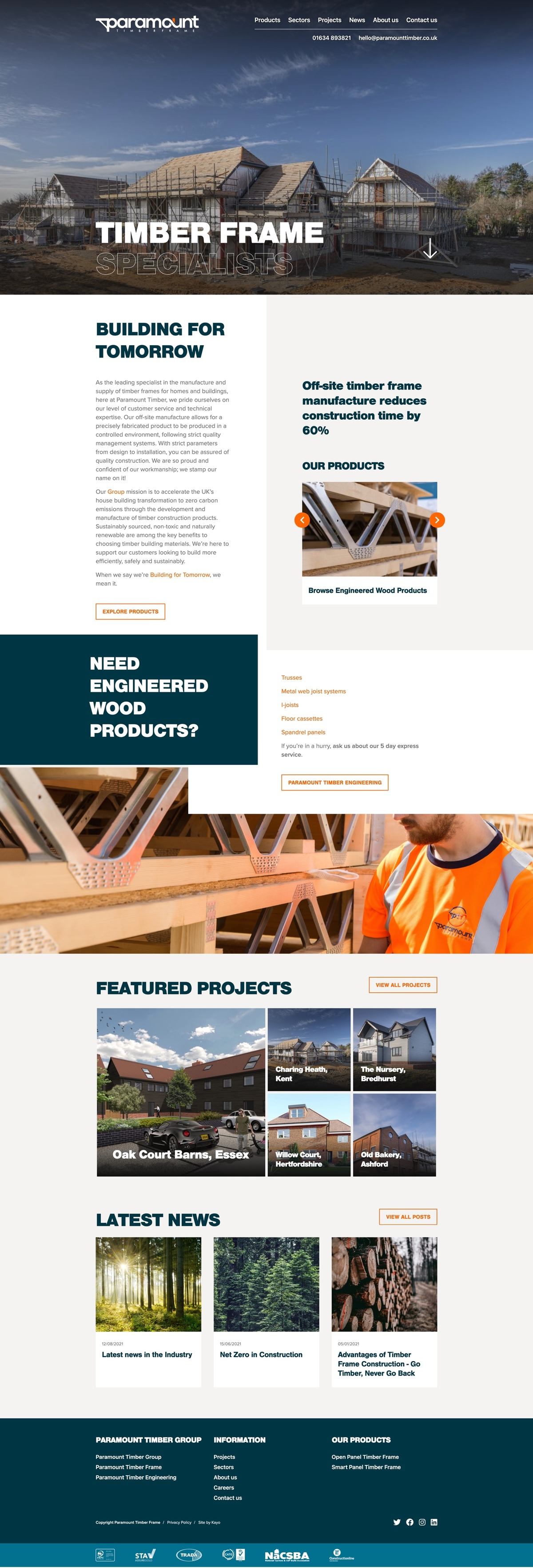 Timber engineering website design